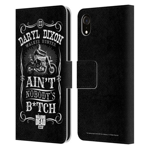 AMC The Walking Dead Daryl Dixon Biker Art Motorcycle Black White Leather Book Wallet Case Cover For Apple iPhone XR