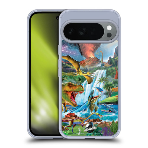 P.D. Moreno Dinosaur Scene In The Waters Soft Gel Case for Google Pixel 10