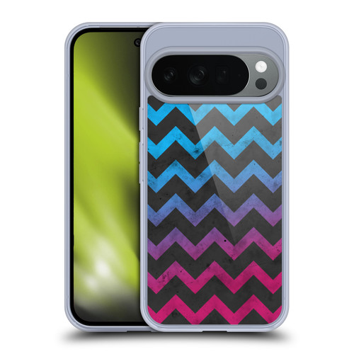 PLdesign Geometric Patterns Blue Pink Ombre Vintage Soft Gel Case for Google Pixel 10