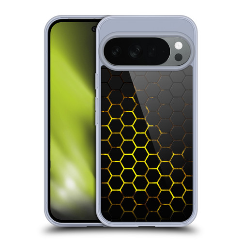 PLdesign Geometric Patterns Honeycomb Yellow Soft Gel Case for Google Pixel 10