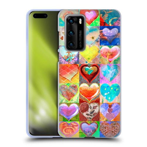 Aimee Stewart Colourful Sweets Hearts Grid Soft Gel Case for Huawei P40 5G