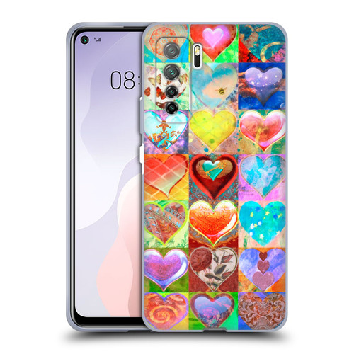 Aimee Stewart Colourful Sweets Hearts Grid Soft Gel Case for Huawei Nova 7 SE/P40 Lite 5G