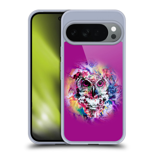 Riza Peker Animal Abstract Neon Owl Soft Gel Case for Google Pixel 10