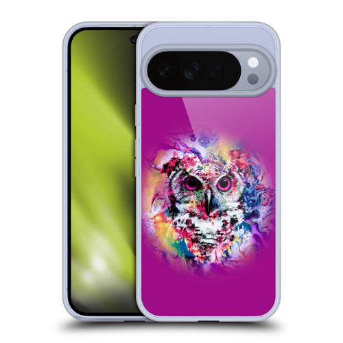 Riza Peker Animal Abstract Neon Owl Soft Gel Case for Google Pixel 10 Pro XL