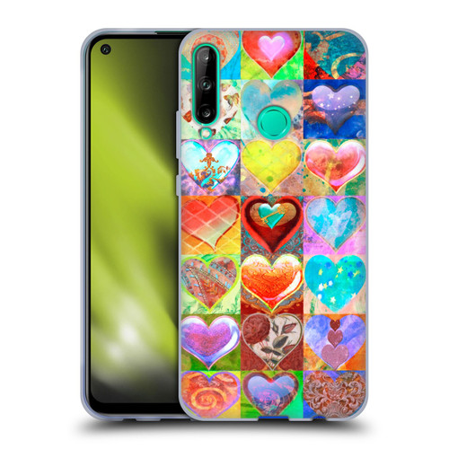 Aimee Stewart Colourful Sweets Hearts Grid Soft Gel Case for Huawei P40 lite E