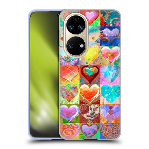 Aimee Stewart Colourful Sweets Hearts Grid Soft Gel Case for Huawei P50