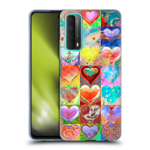 Aimee Stewart Colourful Sweets Hearts Grid Soft Gel Case for Huawei P Smart (2021)