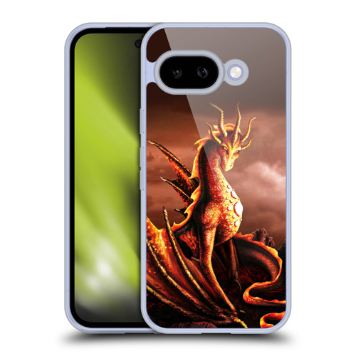 Sarah Richter Fantasy Creatures Red Fire Dragon With Volcano Soft Gel Case for Google Pixel 9A