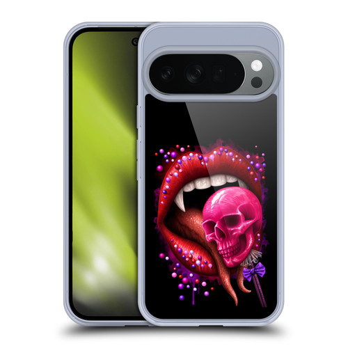 Sarah Richter Skulls Red Vampire Candy Lips Soft Gel Case for Google Pixel 10