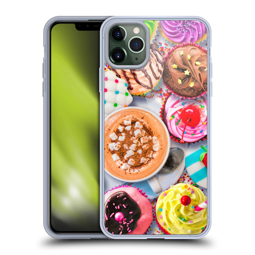 Aimee Stewart Colourful Sweets Cupcakes And Cocoa Soft Gel Case for Apple iPhone 11 Pro Max