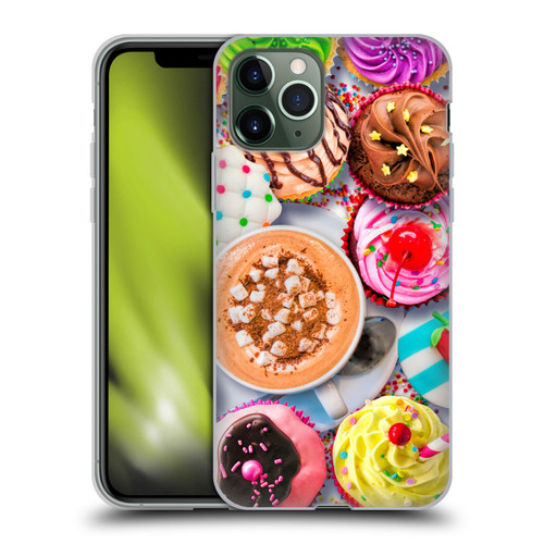 Aimee Stewart Colourful Sweets Cupcakes And Cocoa Soft Gel Case for Apple iPhone 11 Pro
