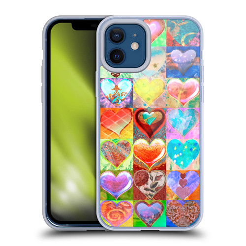 Aimee Stewart Colourful Sweets Hearts Grid Soft Gel Case for Apple iPhone 12 / iPhone 12 Pro