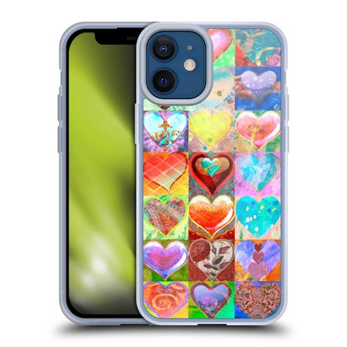 Aimee Stewart Colourful Sweets Hearts Grid Soft Gel Case for Apple iPhone 12 Mini