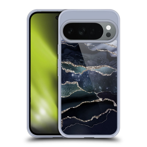 UtArt Dark Night Marble Silver Midnight Sky Soft Gel Case for Google Pixel 10