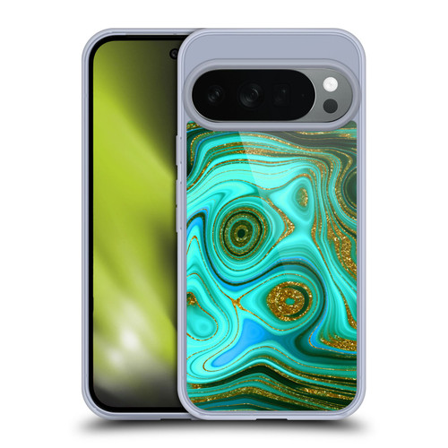 UtArt Malachite Emerald Liquid Gem Soft Gel Case for Google Pixel 10