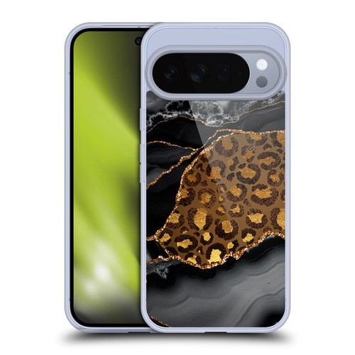 UtArt Wild Cat Marble Dark Gilded Leopard Soft Gel Case for Google Pixel 10 Pro XL