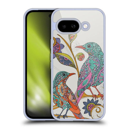 Valentina Birds Spring Flower Doodle Soft Gel Case for Google Pixel 9A
