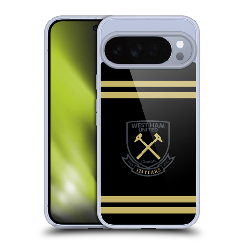 West Ham United FC 125 Year Anniversary Black Gold Stripes Claret Soft Gel Case for Google Pixel 10 Pro XL