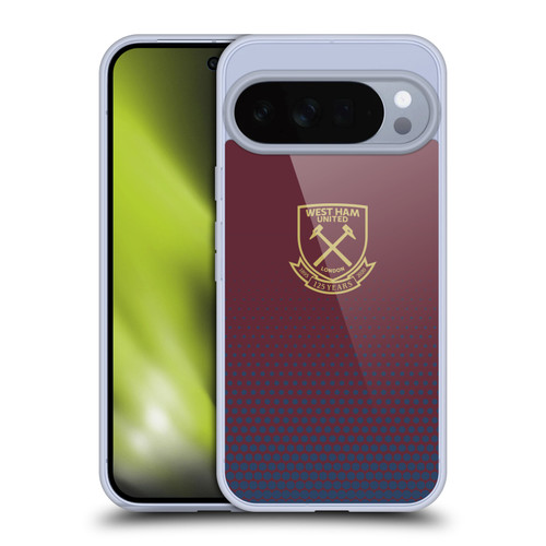 West Ham United FC 125 Year Anniversary Halftone Claret Crest Soft Gel Case for Google Pixel 10 Pro XL