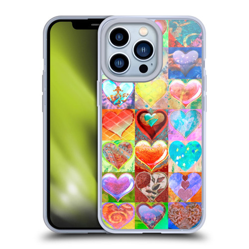 Aimee Stewart Colourful Sweets Hearts Grid Soft Gel Case for Apple iPhone 13 Pro