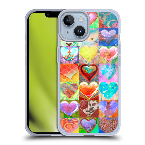 Aimee Stewart Colourful Sweets Hearts Grid Soft Gel Case for Apple iPhone 14