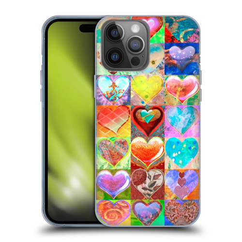 Aimee Stewart Colourful Sweets Hearts Grid Soft Gel Case for Apple iPhone 14 Pro Max