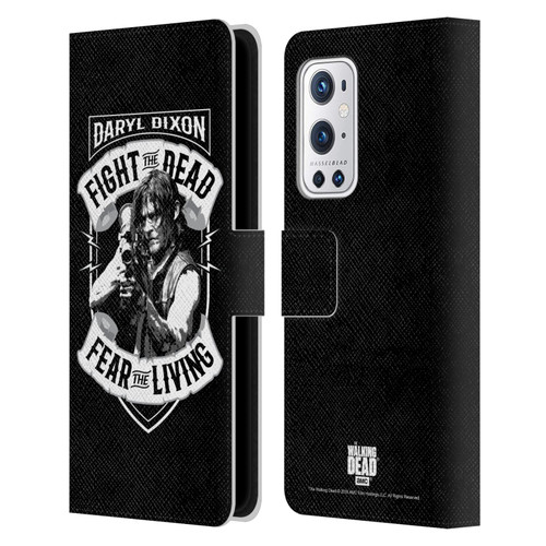 AMC The Walking Dead Daryl Dixon Biker Art RPG Black White Leather Book Wallet Case Cover For OnePlus 9 Pro