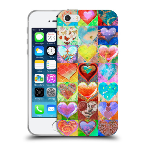 Aimee Stewart Colourful Sweets Hearts Grid Soft Gel Case for Apple iPhone 5 / 5s / iPhone SE 2016