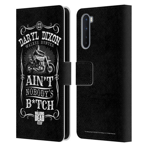 AMC The Walking Dead Daryl Dixon Biker Art Motorcycle Black White Leather Book Wallet Case Cover For OnePlus Nord 5G
