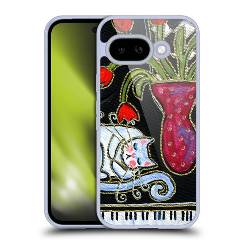 Wyanne Cat Kitty Asleep On The Piano Soft Gel Case for Google Pixel 9A