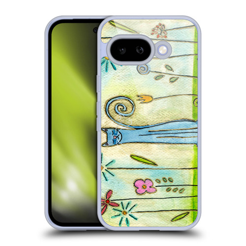 Wyanne Cat Blue Cat In The Flower Garden Soft Gel Case for Google Pixel 9A