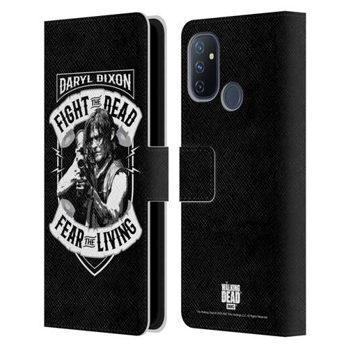 AMC The Walking Dead Daryl Dixon Biker Art RPG Black White Leather Book Wallet Case Cover For OnePlus Nord N100