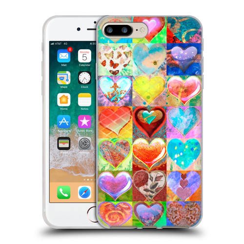 Aimee Stewart Colourful Sweets Hearts Grid Soft Gel Case for Apple iPhone 7 Plus / iPhone 8 Plus