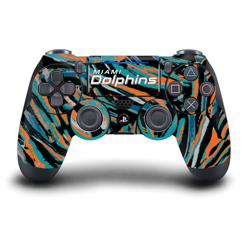 NFL Miami Dolphins Abstract Brush Strokes Vinyl Sticker Skin Decal Cover for Sony DualShock 4 Controller