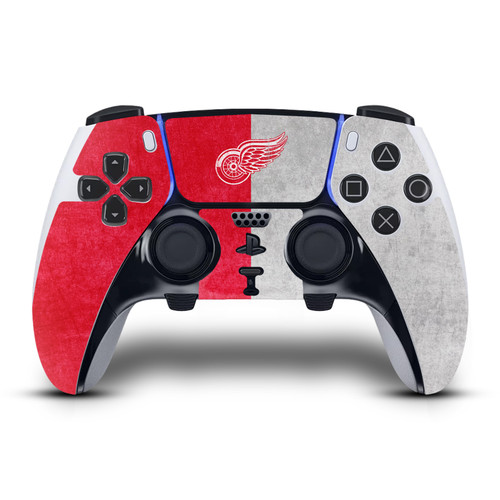 NHL Detroit Red Wings Half Distressed Vinyl Sticker Skin Decal Cover for Sony PS5 DualSense Edge Controller