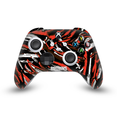 NFL Cleveland Browns Abstract Brush Strokes Vinyl Sticker Skin Decal Cover for Microsoft Xbox Series X / Series S Controller