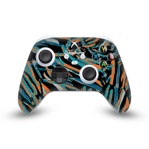 NFL Miami Dolphins Abstract Brush Strokes Vinyl Sticker Skin Decal Cover for Microsoft Xbox Series X / Series S Controller