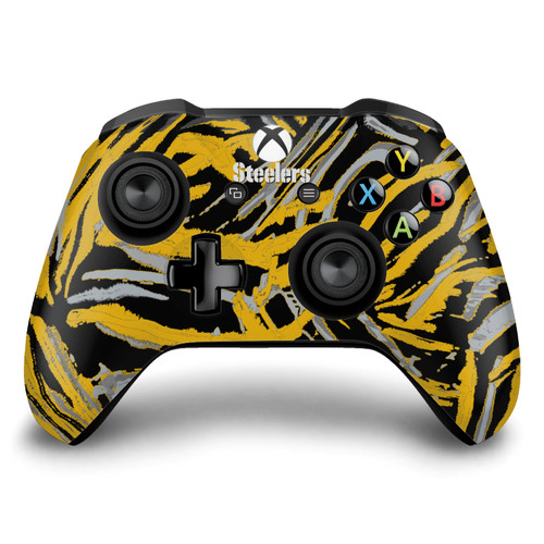NFL Pittsburgh Steelers Abstract Brush Strokes Vinyl Sticker Skin Decal Cover for Microsoft Xbox One S / X Controller