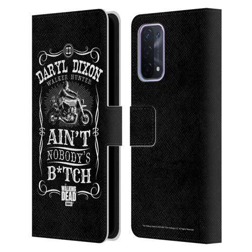 AMC The Walking Dead Daryl Dixon Biker Art Motorcycle Black White Leather Book Wallet Case Cover For OPPO A54 5G