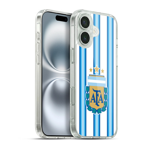 Argentina National Football Team 2026 Crest Kit Home Soft Gel Case for Apple iPhone 16 Plus & MagSafe