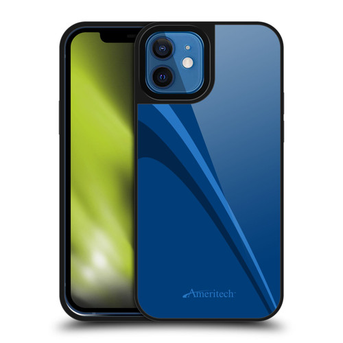 Ameritech Graphics Blue Mono Lines Gel Armour Case For Apple iPhone 12 / iPhone 12 Pro