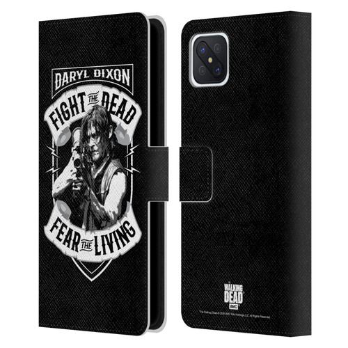AMC The Walking Dead Daryl Dixon Biker Art RPG Black White Leather Book Wallet Case Cover For OPPO Reno4 Z 5G