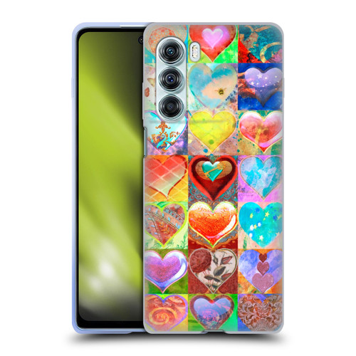 Aimee Stewart Colourful Sweets Hearts Grid Soft Gel Case for Motorola Edge S30 / Moto G200 5G