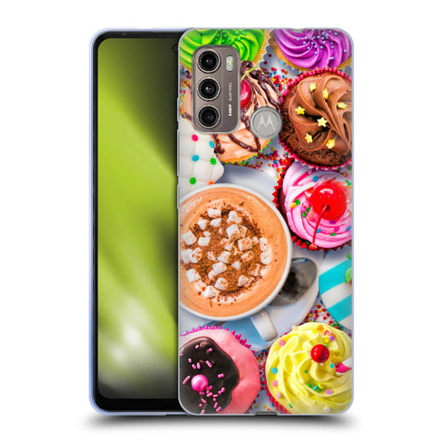 Aimee Stewart Colourful Sweets Cupcakes And Cocoa Soft Gel Case for Motorola Moto G60 / Moto G40 Fusion
