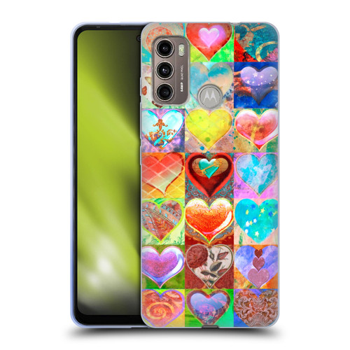 Aimee Stewart Colourful Sweets Hearts Grid Soft Gel Case for Motorola Moto G60 / Moto G40 Fusion