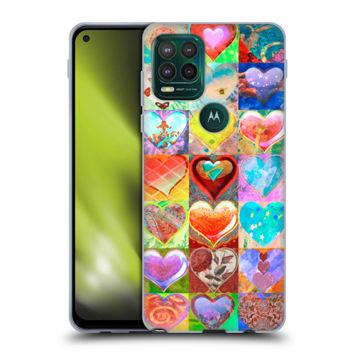 Aimee Stewart Colourful Sweets Hearts Grid Soft Gel Case for Motorola Moto G Stylus 5G 2021