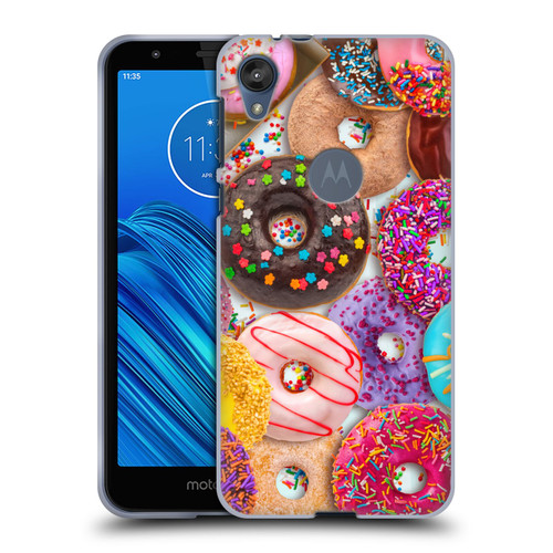 Aimee Stewart Colourful Sweets Donut Noms Soft Gel Case for Motorola Moto E6