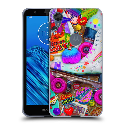 Aimee Stewart Colourful Sweets Skate Night Soft Gel Case for Motorola Moto E6