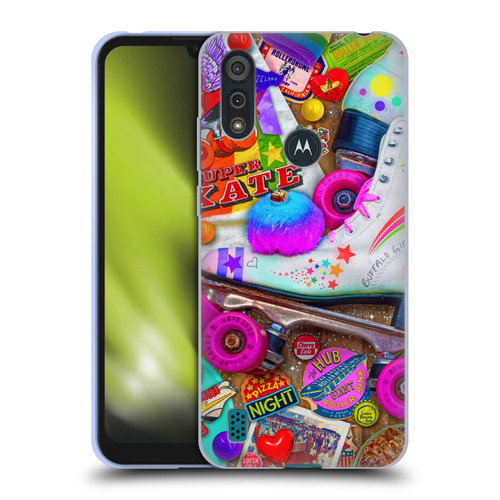 Aimee Stewart Colourful Sweets Skate Night Soft Gel Case for Motorola Moto E6s (2020)