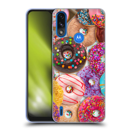 Aimee Stewart Colourful Sweets Donut Noms Soft Gel Case for Motorola Moto E7 Power / Moto E7i Power